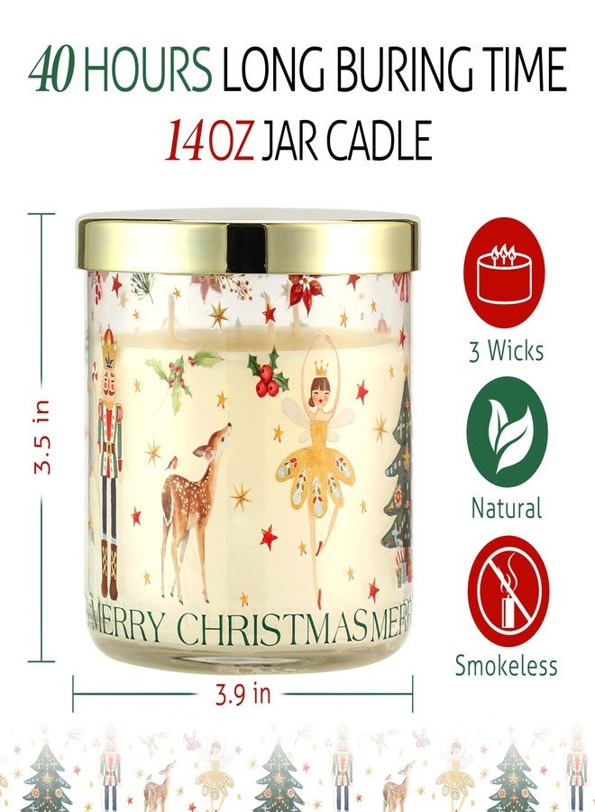 KORMMCO Christmas Candle Gift, Pine Slopes Artic Forest Scented, Holiday Soy Wax Candle with Nutcracker, Ballet Girl, Christmas Tree Design, Winter Candle Gift, 14oz - Image 3